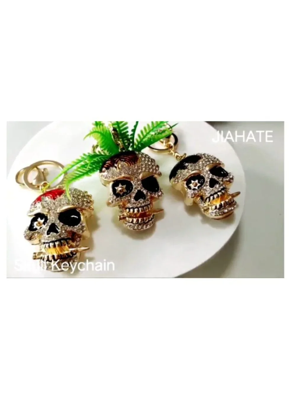 Crystal Skull Keychain Keyring Handbag Charm Purse Accessory for Women